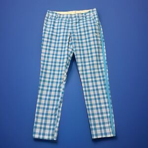 Women's Puma Size 4‎ Sport Lifestyle Plaid Blue On White Golf Pants